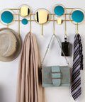 Heavy Duty Wall Mounted Coat Rack With Seven Rustproof Iron Hooks Modern Light Luxury Hardware Entryway And Bathroom Storage Solution That Handles The Daily Grind In Style, displaying hats and bags.