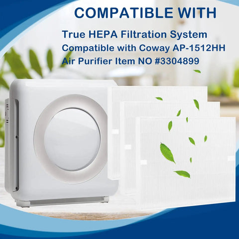 True HEPA Filter Replacement For Airmega AP-1512HH Mighty And Airmega 200M Purifiers, Fits AP-1518R AP-1519P, 3 Pack Filters