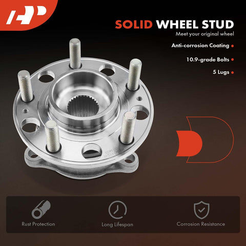 Wheel Bearing And Hub Assembly 5 Lug Front And Rear Fit Kia Sorento 2019 2020 Front S Submodel And 2016 2020 Rear AWD Plus Hyundai Santa Fe 2015 2018 Front Santa Fe Sport 2015 2018 Front And Santa Fe XL 2015 2019 Front with anti-corrosion coating