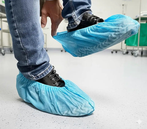 Disposable Boot And Shoe Covers 200 Pack Non Slip Durable For Indoor And Outdoor Use Fits Most US Men And Women Size