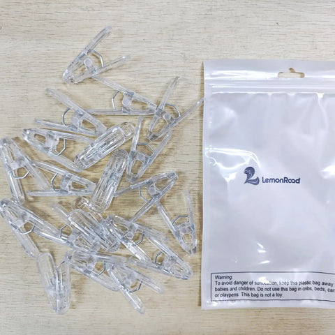 Transparent Balloon Arch Clips Set Of 20 Heavy Duty Plastic Spring Clamps 2.4 Inch for Arches and Decorations with packaging