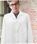 White Mens Lab Coat Doctor Costume, Long Sleeve Medical Uniform For Doctors, Medical Students, And Pharmacists, Pro Grade Clinic Attire