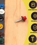 Self Drilling Roofing Screws 1 Inch Yellow Hex Head With EPDM Washer For Thin Metal Under Two Point Four mm And Wood Structures 300 Pack