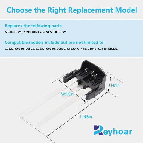 Water Level Sensor Replacement for Scotsman Ice Machines A39030-021 A39030021 SCA39030-021 with dimensions and model info