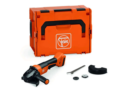 Heavy Duty Cordless Angle Grinder 115mm With Slick Brushless Motor And 18V Power For Smooth Sanding Deburring And Precision Jobsite Cutting, kit and accessories.