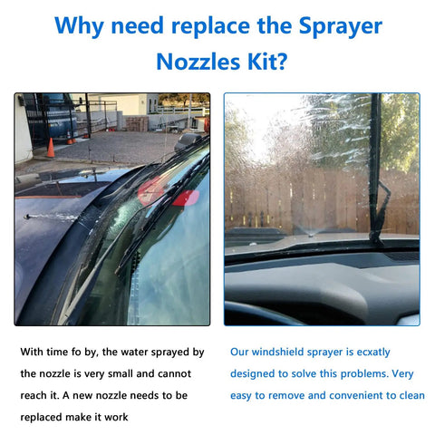 Chrysler Dodge Ram Windshield Washer Nozzle Kit Replacement With 157 Inch Windshield Fluid Hose 2 Sprayer Nozzles Blue illustration