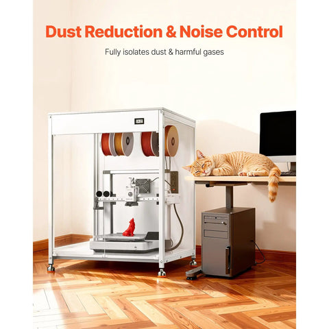 Badass Enclosed 3D Printer Tent With Hella Steady Chamber Heating And Smart Dual Pass Ventilation Featuring Integrated Led Task Lights Dustproof Waterproof Acrylic Housing For Zero Hassle Printing