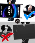 Comparison of correct and incorrect ways to carry the Beefy Heavy Duty Slide In Folding Sandwich Board A Frame Sidewalk Sign 24 by 36 Inch.