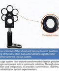 Pro-Grade 1 Inch Coaxial Filter Wheel With Cage Type Mount showcasing 6-position rotary holder and threaded holes