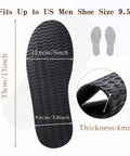 4 mm Thick Rubber Shoe Soles Replacement for Boots and Sneakers, Non Slip Wave Pattern, Large 32 x 12.6 cm, Fits US Men Size 9.5