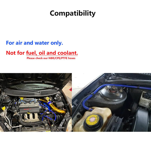 Go-To Silicone Vacuum Hose Kit 6 Pack With 5ft Tubing in engine bay setup for air and water only compatibility.