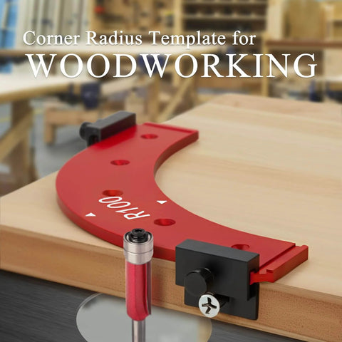 Five-Piece Router Corner Radius Template Set For Woodworking With Durable Aluminum Radius Jig And Corner Routing Guide R100