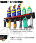 Multipurpose Wall Mounted Spray Can And Air Tool Organizer Rack With Five Can Slots And Six Tool Holders For Garage Or Shop Use