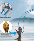 Rock Solid Aluminum Pool Safety Hook With 3.3 Foot Telescopic Pole for Emergency Drowning Rescue in action with rope and hand.