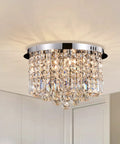 Seven Light Crystal Chandelier Pendant Ceiling Light With Sparkling K9 Crystals Modern Flush Mount Glam Fixture in room