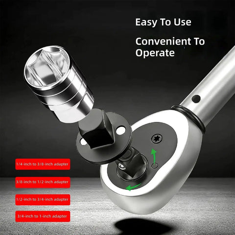Premium Low Profile Socket Adapter Set With AntiWobble Rigid DualLock Base And Magnetic Reduction Extension Kit, carbon steel