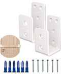 Two Pack Heavy Duty Beefy 2x4 U Bracket Door Brace Reinforcement Plates With Screws Wall Mount Security Bar Holder For Front Door Safety Anti Rust Steel Easy Install
