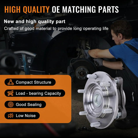2WD Front Wheel Bearing Hub Assembly Fits Toyota 4Runner 2003 To 2019, FJ Cruiser 2007 To 2009, And Toyota Tacoma 2005 To 2019, Two Pack 950004 Wheel Bearing Hub Direct Fit Replacement For Easy Install shown with installer