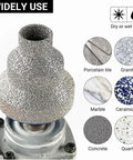 Three Step Diamond Hole Saw Set For 20mm 35mm And 55mm Holes Tapered Diamond Drill Bits For Stone Marble And Rock shown with material uses