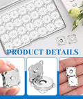 40 Sets Magnetic Snaps 14mm Silver Clasps Set For Purses And Totes, Fabric DIY Crafts, Sewing Supplies, Clothes And Leather Projects, Scrapbooking Closures, Durable Metal Button Closures displayed in packaging with close-up views