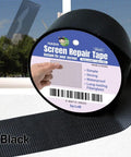 DIY Friendly Fiberglass Screen Repair Kit For Windows And Doors With 2 Inch By 15 Feet Black Mesh And 3 Layer Strong Adhesive Tape