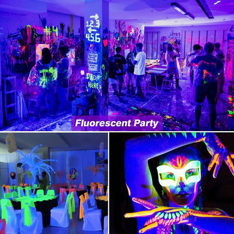 Two Pack LED Black Light Bar With Switch And Plug 5ft Cable 38W UV Glow Light for vibrant fluorescent party atmosphere