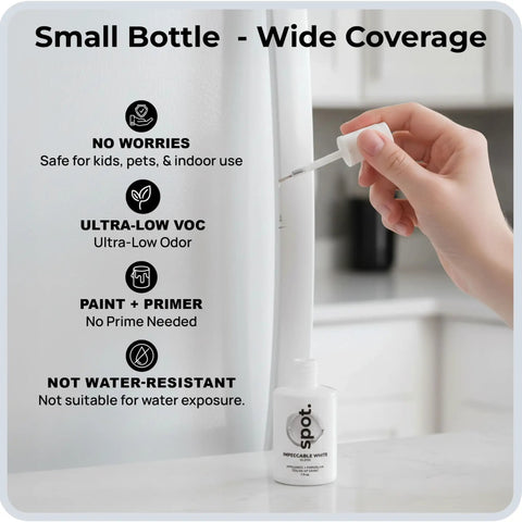 High Gloss White Touch Up Paint For Porcelain And Appliances, Fast Fix For Fridges, Microwaves, Dishwashers, 1 Fl Oz bottle in use