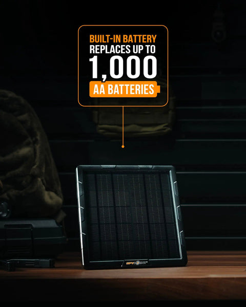 All-In-One Solar Panel Kit For Trail Cameras With Internal Battery, No-Fuss, Wire-Free Outdoor Power Solution SPLB-10 on display