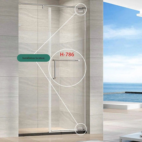 Heavy Duty 304 Brushed Stainless Steel Glass Shower Hinges With Sleek Two Way 360 Degree Rotation And Seamless Auto Close for installation