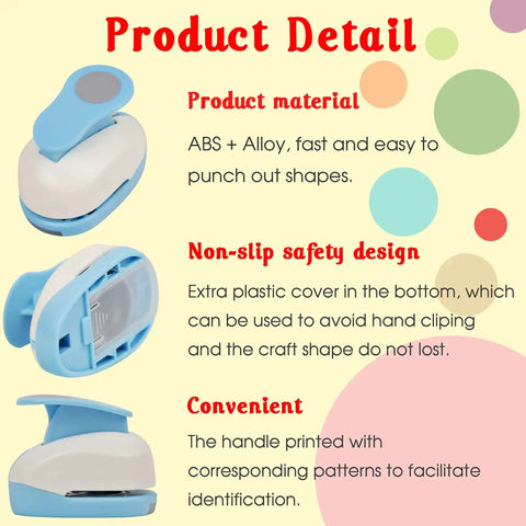 1 Inch Circle Hole Punch Lever Tool For Crafting And Scrapbooking showing ABS alloy design with non-slip safety and convenient handle.