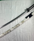 Traditional Handmade Samurai 3 Piece Katana Wakizashi Tanto Sword Set With Display Stand Stainless Steel Blades Gold Dragon Scabbard