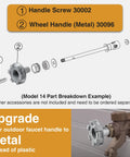 Diagram of 2 Pack Heavy Duty Outdoor Faucet Handle Repair Kit For RK 14 17MH Replacement Handle For Woodford 14 And 17 Wall Faucets