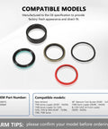 Heavy Duty Hydraulic Cylinder Seal Kit for Loader Lifting Cylinders Compatible With 7106 7108 7308 Case IH L130 Front Loader OEM 9600670 9600669 Replacement Seals, including various seals and compatibility information.