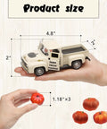 Fall Harvest Mini Metal Truck Decor With Three Pumpkins displayed in hands, showing size dimensions for tiered tray decoration.