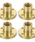 TR8x2 Brass Lead Screw Nut 4 Pack for 3D Printer Hobbyists, high precision trapezoidal linear screw nut, 2mm pitch, 2mm lead