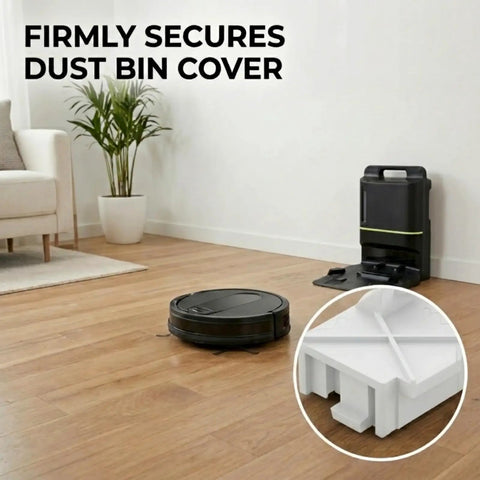 Dead Nuts Secure Dust Bin Clip For Robot Vacuum Replacement Latch Hook secures dust bin, white plastic, 2 pack, installed