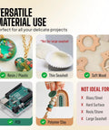 Image showing materials ideal for Micro Drill Bit Set With Pin Vise, including resin, plastic, soft wood, PCB, polymer clay, thin seashells.