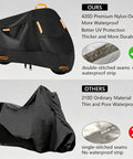 Heavy Duty Motorcycle Cover For Segway Dirt Ebike X260 All Weather Outer Shield 420D Oxford, stitched seams