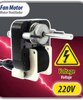 Universal 220V Fan Motor Kit For Evaporators And Bathroom Exhaust With Multi Position Mounting Bracket Shaft Adapters