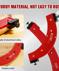 No Sweat Five Piece Round Corner Radius Template Set Tough Aluminum Alloy Router Jig displaying precision scales R100 and R300.