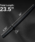 Polypropylene Practice Katana For Dojo Training Black Blade Not For Full Contact Sparring Lightweight Yet Durable Training Sword With Twenty Three And A Half Inch Overall Length And Sixteen Inch Blade And Six And A Quarter Inch Handle