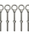 Heavy Duty Marine Grade Eyebolts One Quarter Inch By Four Inch Threaded Shoulder Eyebolts In 304 Stainless Steel With Washers And Nuts Saltwater Ready And Rugged For Ropes Cables Jaws Hooks And Outdoor Use Five Pack