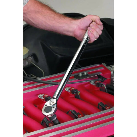 Three Piece Torque Wrench Set With Quarter Inch, Three Eighth Inch, And Half Inch Drives, Click Type Snap Socket, Pro Grade Chrome Finish, Accurate To Within Four Percent, Torque Ranges From 20 To 200 In Lbs, 5 To 80 Ft Lbs, And 10 To 150 Ft Lbs