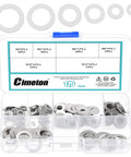 175 Piece 304 Stainless Steel Flat Washers Set In 6 Sizes M4 M5 M6 M8 M10 M12 With Clear Storage Box For Screws Bolts And All Your Hardware Projects Pro Grade Durable Spacer Shim Kit, assorted washers