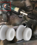 Two Pack Shift Cable Repair Bushing And Shifter Linkage End Clips For Nissan Pathfinder Armada Titan Xterra Frontier 2005 2021 Replaces 134193 349351LA0A Auto Transmission Upgrade plastic bushings installed on shifter linkage