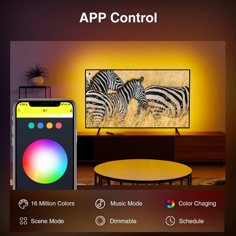 Smart LED Strip Lights 16.4 Foot RGB With WiFi Works With Alexa And Google Home App Control Music Sync Dimmable Color Changing Ambience