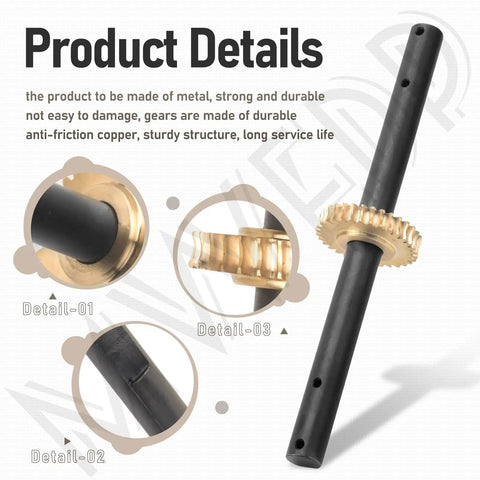 Replacement Tiller Shaft Tine Assembly For Mini Cultivators, Rugged Build, Heavy Duty Metal Gear, Durable Tine Shaft
