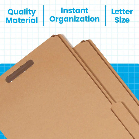 No Sweat Manila File Folders With 2 Prong Fasteners For Secure Paper Storage And Smooth Daily Organization Pack Of Fifty showing durable brown paper files.