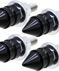 Spike License Plate Screws Kit For Cars, Motorcycles And Trucks 4 Pack Decorative Anti Theft Bolts In Stainless Steel And Aluminum Black