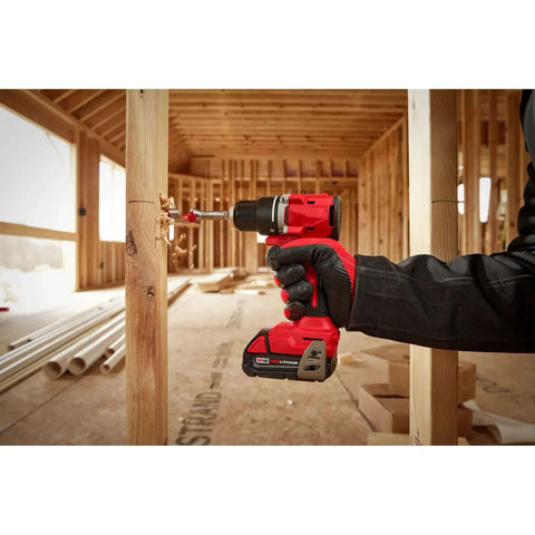 Compact 18 Volt Brushless Drill Driver Kit Built For Tight Squeeze Projects And Quick Fastening Operations Featuring Solid Cordless Power Delivering Serious Kickass Performance Daily drilling into wood in construction.